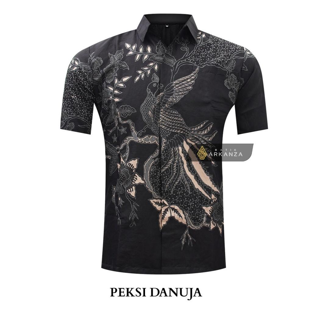 ARKANZA Kemeja Batik Pria Slimfit Motif Peksi Danuja Lengan Panjang Pendek