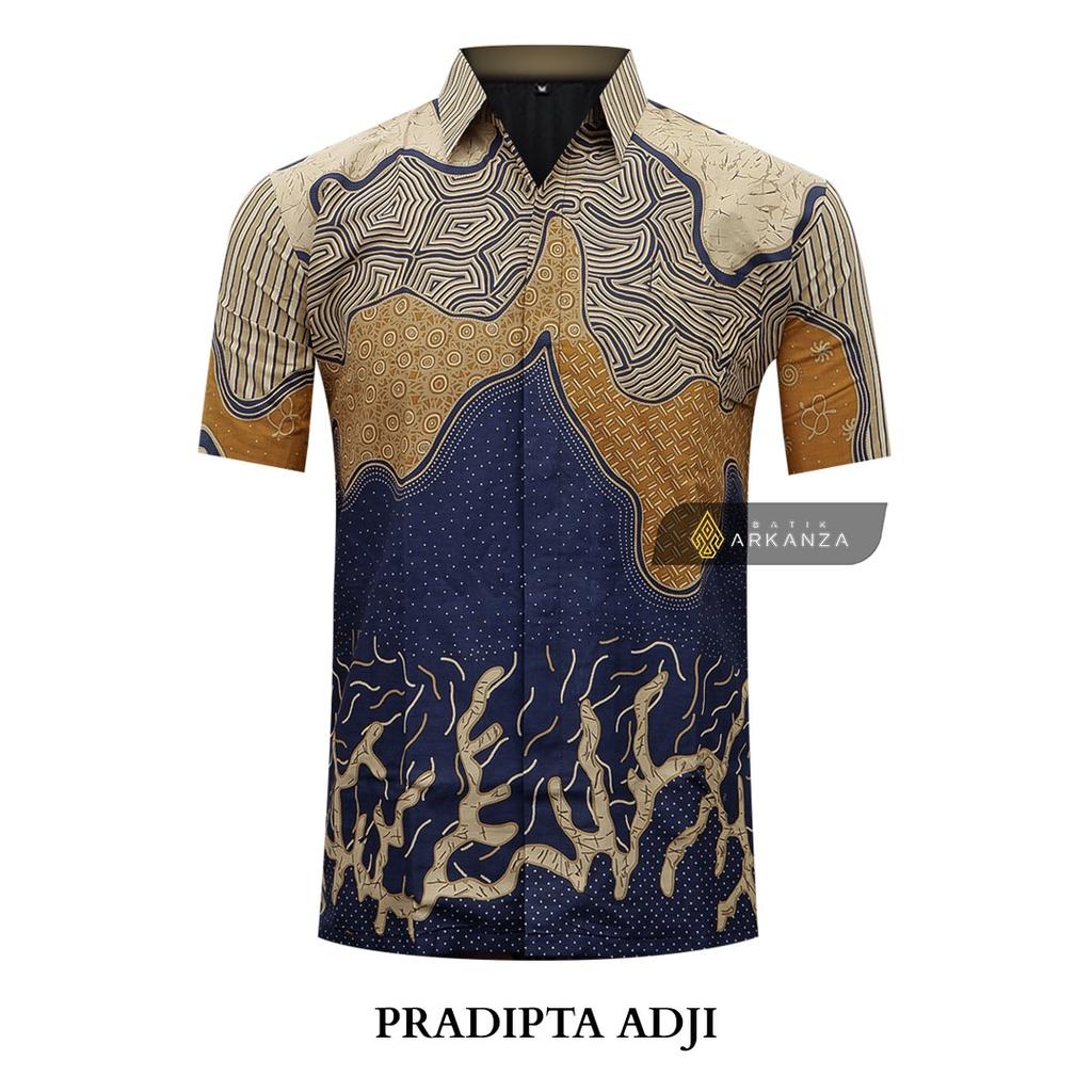 ARKANZA Kemeja Batik Pria Slimfit Motif Pradipta Adji Lengan Panjang Pendek