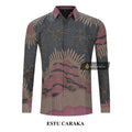 ARKANZA Kemeja Batik Pria Slimfit Motif Estu Caraka Lengan Panjang Pendek