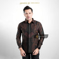 Arkanza Signature Motif Ganthara Kemeja Batik Pria Lengan Panjang Eksklusif Curved Hem Jahitan Presisi Hidden & Emboss Button Lapisan Tricot Breathable