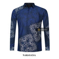 ARKANZA Kemeja Batik Pria Slimfit Motif Naraya Lengan Panjang Pendek