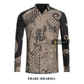 ARKANZA Kemeja Batik Pria Slimfit Motif Prabu Dharma Lengan Panjang Pendek