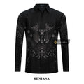 ARKANZA Kemeja Batik Pria Slimfit Motif Renjana Lengan Panjang Pendek
