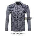ARKANZA Kemeja Batik Pria Slimfit Motif Samudra Jagat Lengan Panjang Pendek