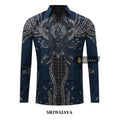 ARKANZA Kemeja Batik Pria Slimfit Motif Sriwijaya Lengan Panjang Pendek