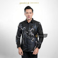 Arkanza Signature Motif Wisesa Kemeja Batik Pria Lengan Panjang Eksklusif Curved Hem Jahitan Presisi Hidden & Emboss Button Lapisan Tricot Breathable