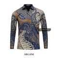 ARKANZA Kemeja Batik Pria Slimfit Motif Argani Lengan Panjang Pendek