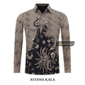 ARKANZA Kemeja Batik Pria Slimfit Motif Astana Kala Lengan Panjang Pendek