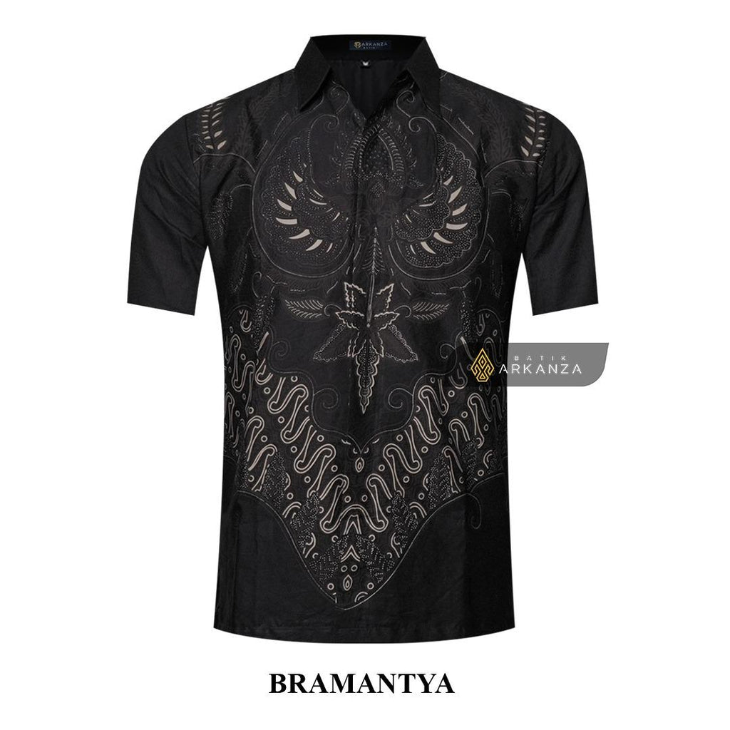 ARKANZA Kemeja Batik Pria Slimfit Motif Bramantya Lengan Panjang Pendek