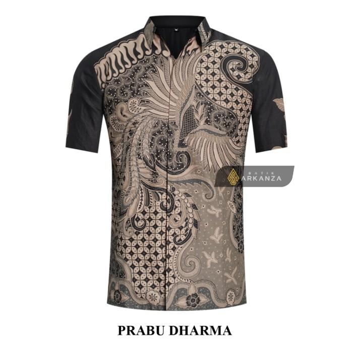 ARKANZA Kemeja Batik Pria Slimfit Motif Prabu Dharma Lengan Panjang Pendek