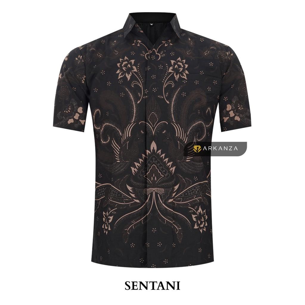 ARKANZA Kemeja Batik Pria Slimfit Motif Sentani Lengan Panjang Pendek