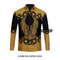 ARKANZA Kemeja Batik Pria Slimfit Motif Garuda Kencana Lengan Panjang Pendek