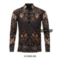 ARKANZA Kemeja Batik Pria Slimfit Motif Gumilar Lengan Panjang Pendek