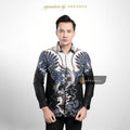 Arkanza Signature Motif Dwipantara Kemeja Batik Pria Lengan Panjang Eksklusif Curved Hem Jahitan Presisi Hidden & Emboss Button Lapisan Tricot Breathable