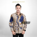 Arkanza Signature Motif Chandraprana Kemeja Batik Pria Lengan Panjang Eksklusif Curved Hem Jahitan Presisi Hidden & Emboss Button Lapisan Tricot Breathable