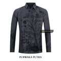 ARKANZA Kemeja Batik Pria Slimfit Motif Purwaka Putra Lengan Panjang Pendek