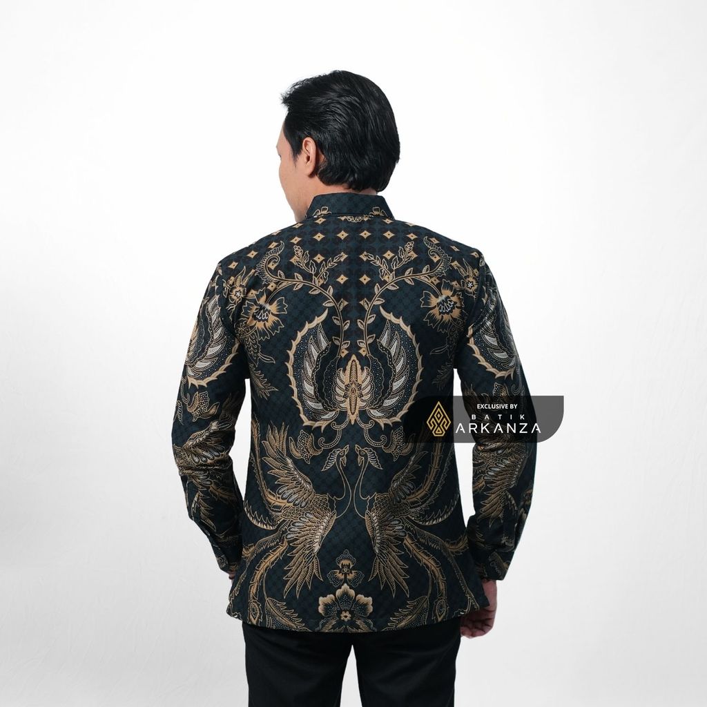ARKANZA EXCLUSIVE WIJAYA AGRA Kemeja Batik Pria Lengan Panjang Slim Fit  Elegan Formal Casual Keren Katun Primissima Jahitan Presisi Kemeja Kerja  Pria Modern EXC