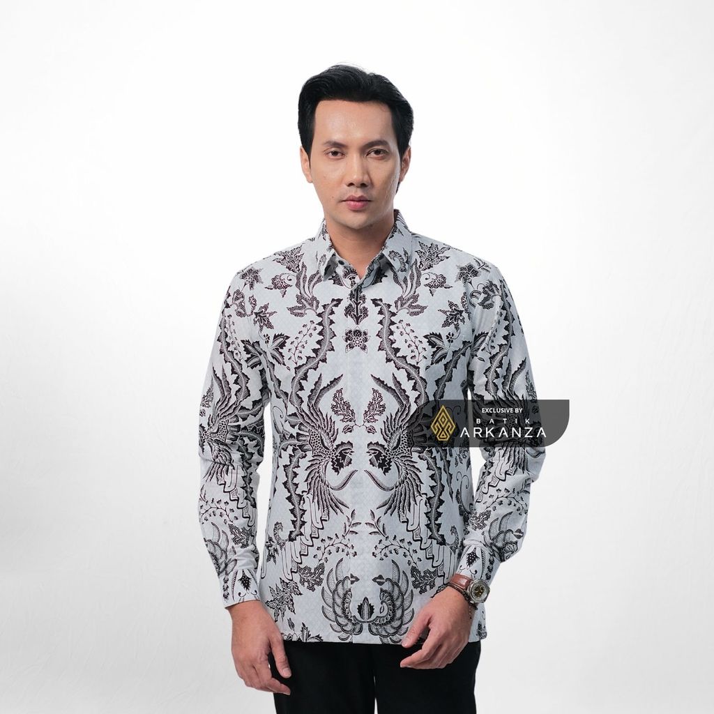 ARKANZA EXCLUSIVE CAKRA WIBAWA Kemeja Batik Pria Lengan Panjang Slim Fit  Elegan Formal Casual Keren Katun Primissima Jahitan Presisi Kemeja Kerja  Pria Modern EXC