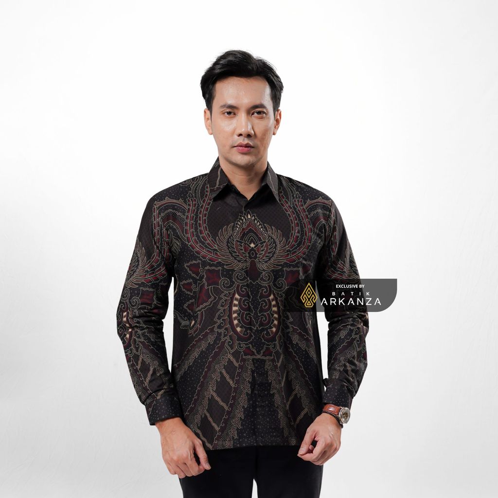 ARKANZA EXCLUSIVE KALA TIRTA Kemeja Batik Pria Lengan Panjang Slim Fit  Elegan Formal Casual Keren Katun Primissima Jahitan Presisi Kemeja Kerja  Pria Modern EXC (Salinan)