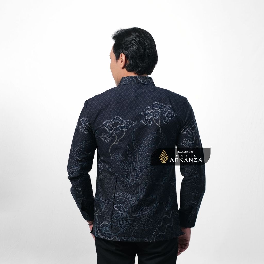 ARKANZA EXCLUSIVE PUSPA ANGKARA Kemeja Batik Pria Lengan Panjang Slim Fit  Elegan Formal Casual Keren Katun Primissima Jahitan Presisi Kemeja Kerja  Pria Modern EXC