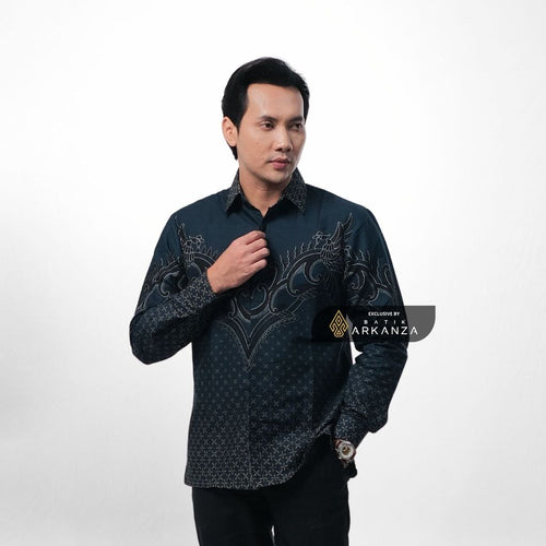 ARKANZA EXCLUSIVE KALA DWIPA Kemeja Batik Pria Lengan Panjang Slim Fit  Elegan Formal Casual Keren Katun Primissima Jahitan Presisi Kemeja Kerja  Pria Modern EXC