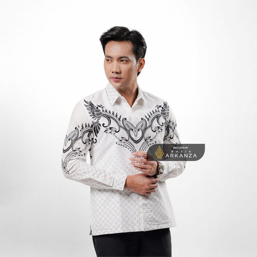 ARKANZA EXCLUSIVE SUKMA PRABA   Kemeja Batik Pria Lengan Panjang Slim Fit  Elegan Formal Casual Keren Katun Primissima Jahitan Presisi Kemeja Kerja  Pria Modern EXC