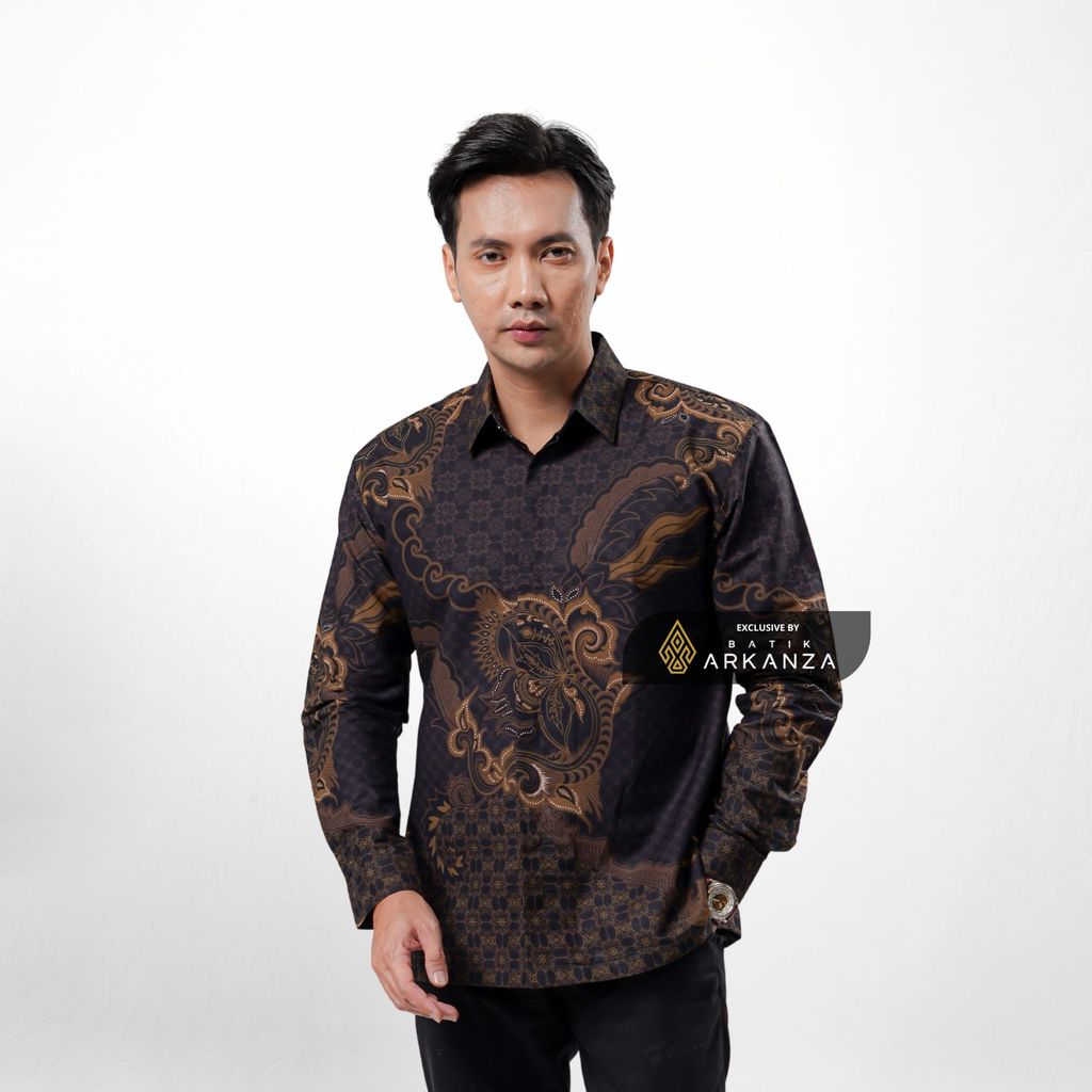ARKANZA EXCLUSIVE TIRTA PRAMANA  Kemeja Batik Pria Lengan Panjang Slim Fit  Elegan Formal Casual Keren Katun Primissima Jahitan Presisi Kemeja Kerja  Pria Modern EXC