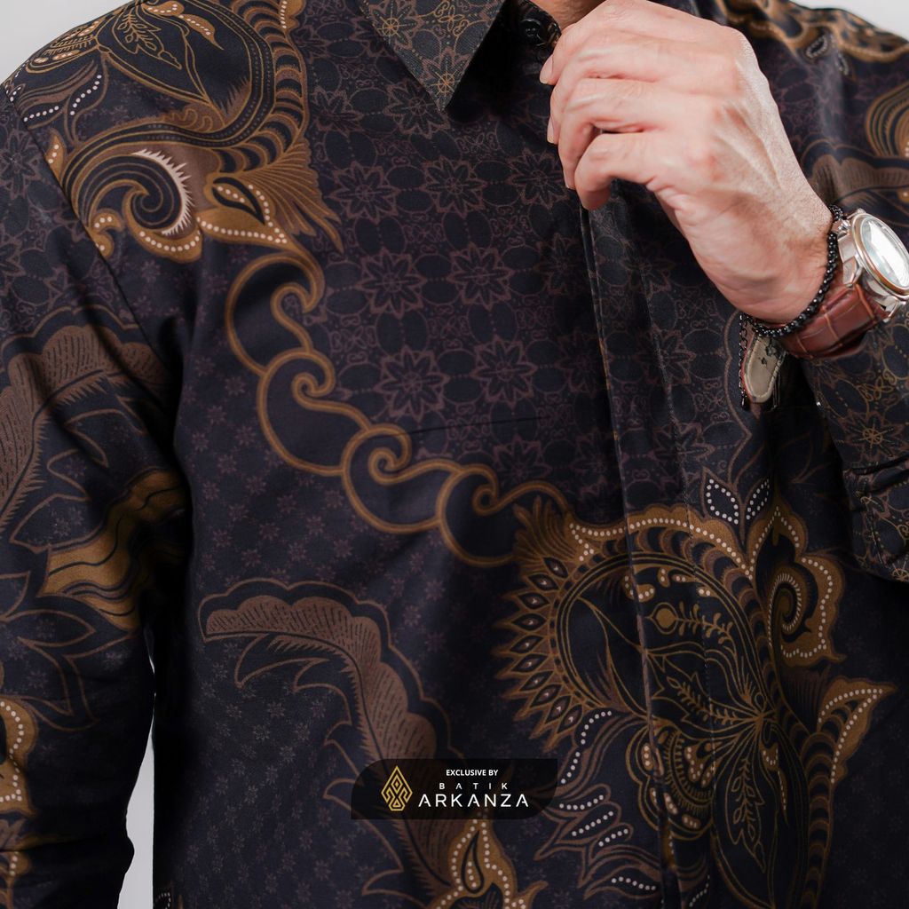 ARKANZA EXCLUSIVE TIRTA PRAMANA  Kemeja Batik Pria Lengan Panjang Slim Fit  Elegan Formal Casual Keren Katun Primissima Jahitan Presisi Kemeja Kerja  Pria Modern EXC