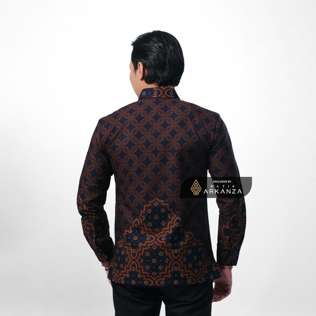 ARKANZA EXCLUSIVE WANA LELANA Kemeja Batik Pria Lengan Panjang Slim Fit  Elegan Formal Casual Keren Katun Primissima Jahitan Presisi Kemeja Kerja  Pria Modern EXC