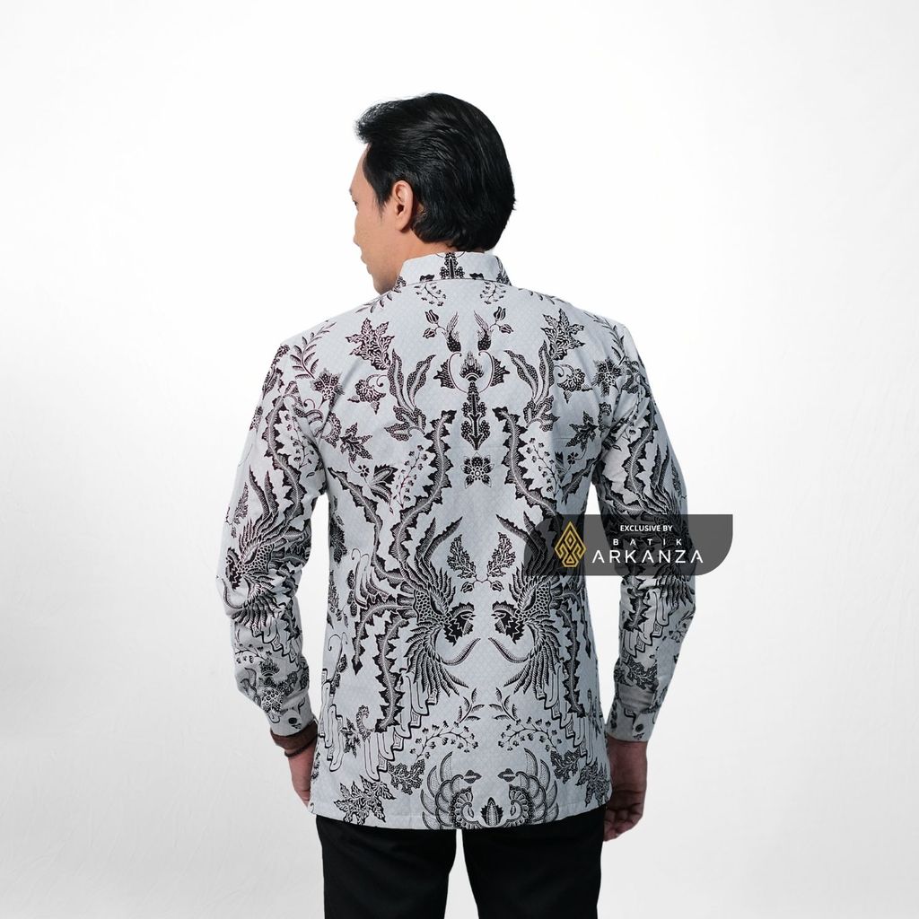 ARKANZA EXCLUSIVE CAKRA WIBAWA Kemeja Batik Pria Lengan Panjang Slim Fit  Elegan Formal Casual Keren Katun Primissima Jahitan Presisi Kemeja Kerja  Pria Modern EXC