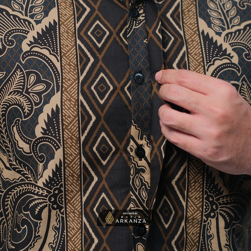 ARKANZA EXCLUSIVE SAGARA PRABA  Kemeja Batik Pria Lengan Panjang Slim Fit  Elegan Formal Casual Keren Katun Primissima Jahitan Presisi Kemeja Kerja  Pria Modern EXC