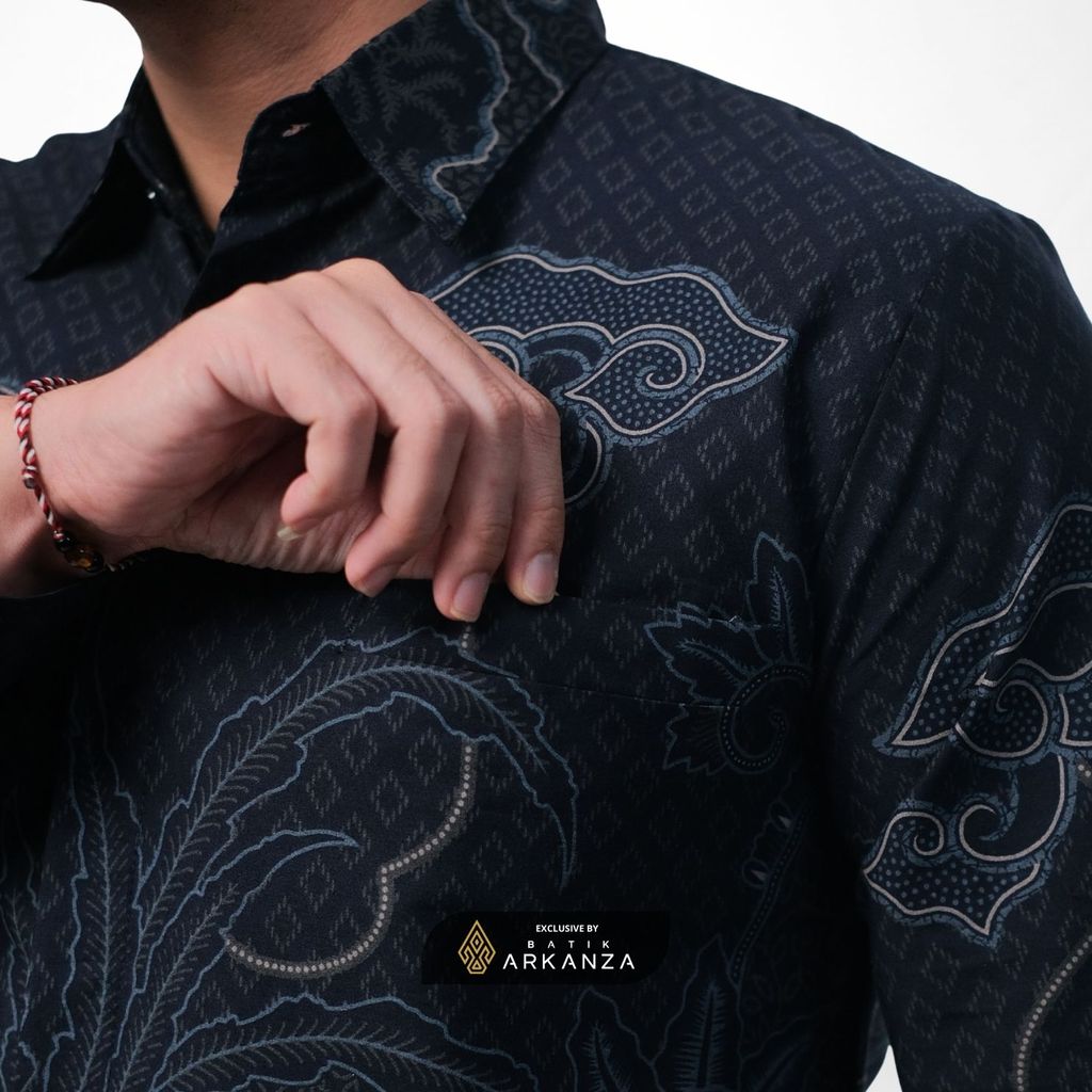 ARKANZA EXCLUSIVE PUSPA ANGKARA Kemeja Batik Pria Lengan Panjang Slim Fit  Elegan Formal Casual Keren Katun Primissima Jahitan Presisi Kemeja Kerja  Pria Modern EXC