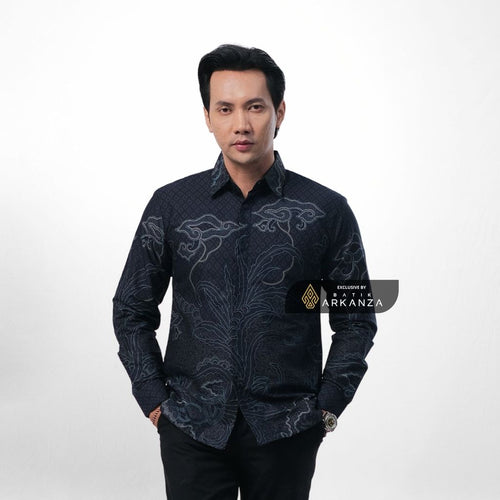 ARKANZA EXCLUSIVE PUSPA ANGKARA Kemeja Batik Pria Lengan Panjang Slim Fit  Elegan Formal Casual Keren Katun Primissima Jahitan Presisi Kemeja Kerja  Pria Modern EXC