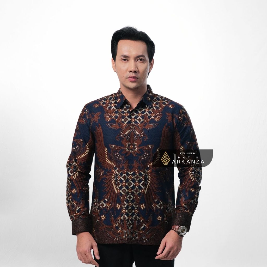 ARKANZA EXCLUSIVE MANDALA JAGAT  Kemeja Batik Pria Lengan Panjang Slim Fit  Elegan Formal Casual Keren Katun Primissima Jahitan Presisi Kemeja Kerja  Pria Modern EXC