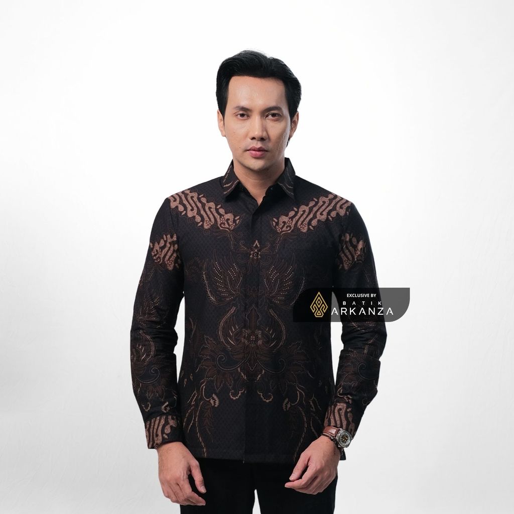 ARKANZA EXCLUSIVE CAKRA TEJA Kemeja Batik Pria Lengan Panjang Slim Fit  Elegan Formal Casual Keren Katun Primissima Jahitan Presisi Kemeja Kerja  Pria Modern EXC