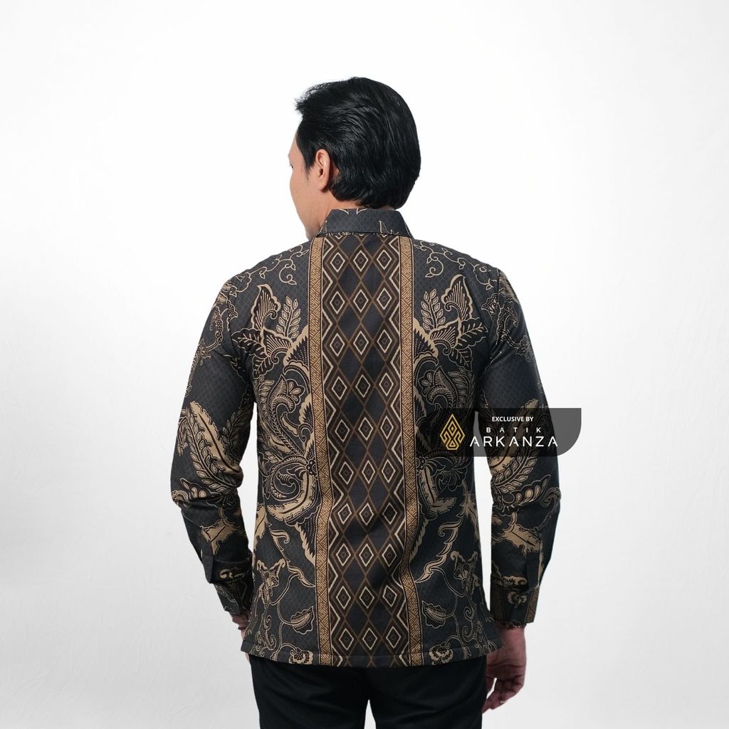 ARKANZA EXCLUSIVE SAGARA PRABA  Kemeja Batik Pria Lengan Panjang Slim Fit  Elegan Formal Casual Keren Katun Primissima Jahitan Presisi Kemeja Kerja  Pria Modern EXC
